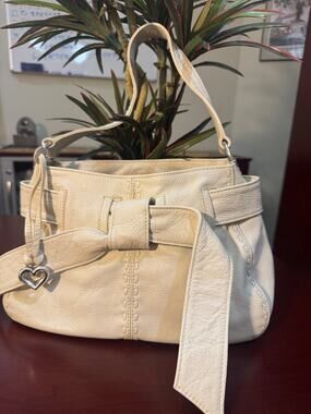 BRIGHTON Cleo Bow IVORY Leather Shoulder Bag (220